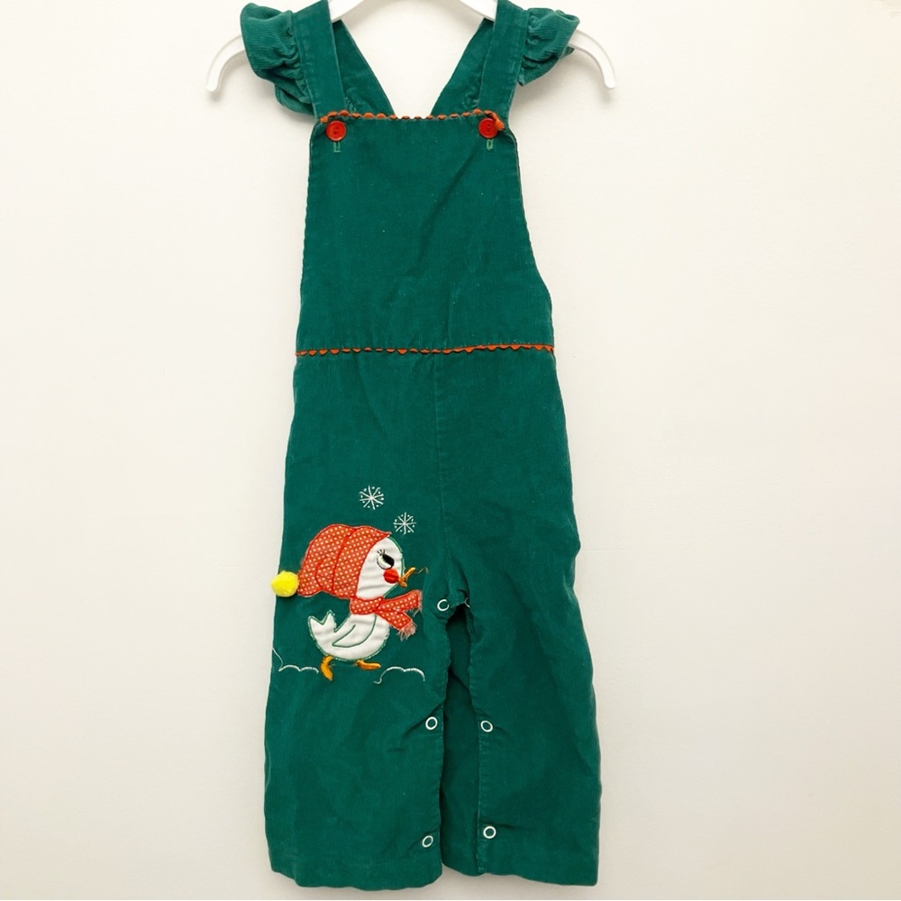 Baby togs Christmas goose overalls 24m